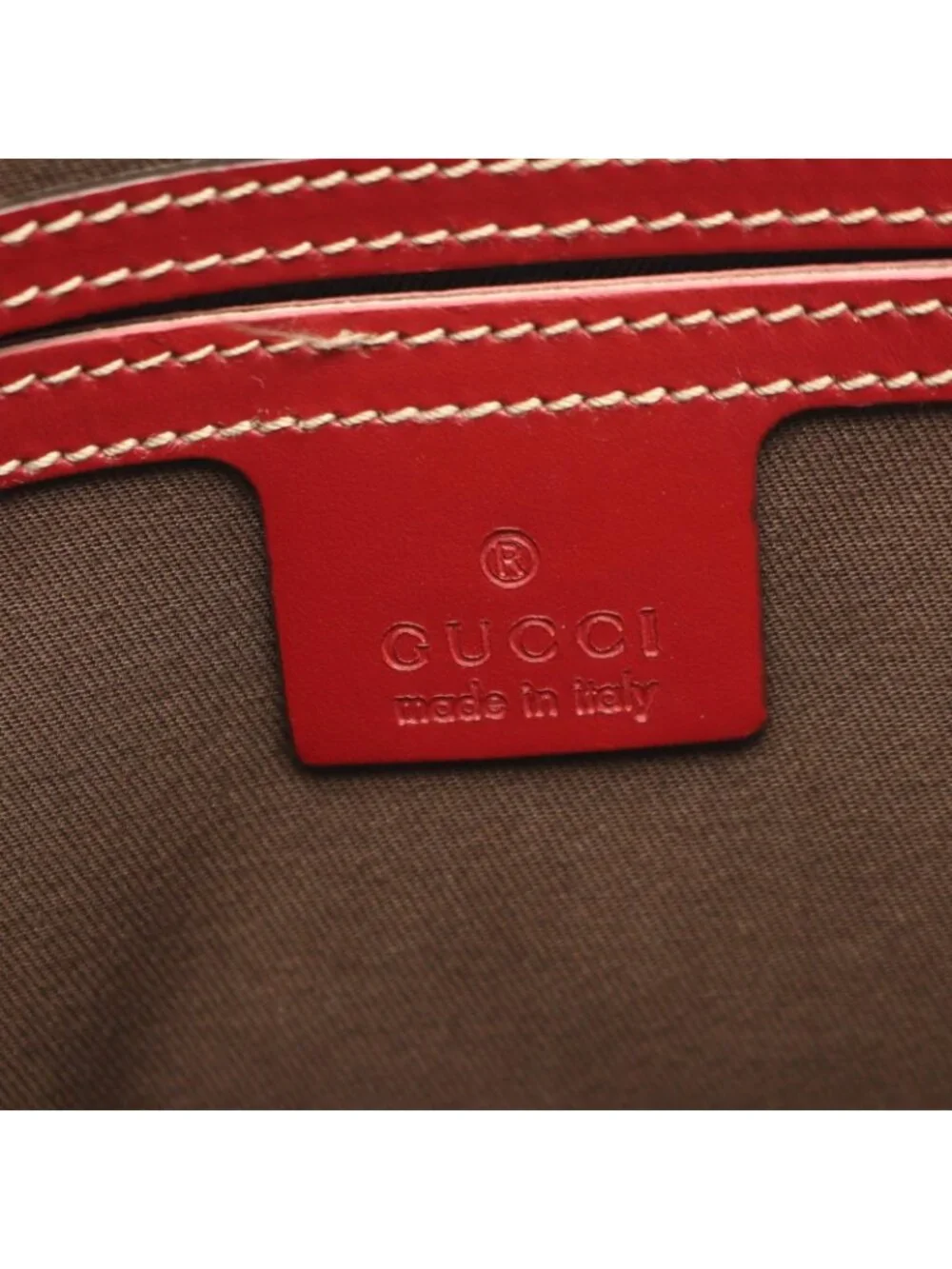 Gucci Shoulder Bag GG Supreme Beige Red Canvas Leather